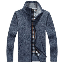 Load image into Gallery viewer, QIMAGE 2017 Men's Sweaters Autumn Winter Warm Cashmere Wool Zipper Pullover Sweaters Man Casual Knitwear Plus Size M-XXXL