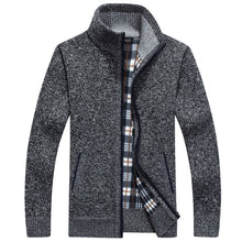 Load image into Gallery viewer, QIMAGE 2017 Men's Sweaters Autumn Winter Warm Cashmere Wool Zipper Pullover Sweaters Man Casual Knitwear Plus Size M-XXXL