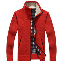 Load image into Gallery viewer, QIMAGE 2017 Men's Sweaters Autumn Winter Warm Cashmere Wool Zipper Pullover Sweaters Man Casual Knitwear Plus Size M-XXXL