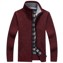 Load image into Gallery viewer, QIMAGE 2017 Men's Sweaters Autumn Winter Warm Cashmere Wool Zipper Pullover Sweaters Man Casual Knitwear Plus Size M-XXXL