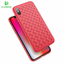 Load image into Gallery viewer, FLOVEME Super Soft Phone Case For iPhone 8 Luxury Grid Weaving Cases For iPhone 6 6s 7 8 Plus X XS Max Cover Silicon Accessories