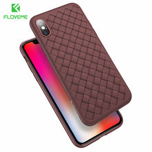 Load image into Gallery viewer, FLOVEME Super Soft Phone Case For iPhone 8 Luxury Grid Weaving Cases For iPhone 6 6s 7 8 Plus X XS Max Cover Silicon Accessories