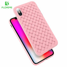 Load image into Gallery viewer, FLOVEME Super Soft Phone Case For iPhone 8 Luxury Grid Weaving Cases For iPhone 6 6s 7 8 Plus X XS Max Cover Silicon Accessories