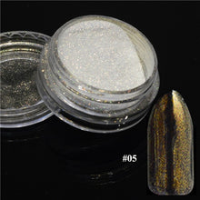 Load image into Gallery viewer, 1pcs Silver Mirror Magic Pigment Powder Manicure Dust Shiny Gel Polish Nail Art Glitter Chrome Powder Decorations BE04S