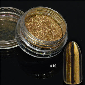 1pcs Silver Mirror Magic Pigment Powder Manicure Dust Shiny Gel Polish Nail Art Glitter Chrome Powder Decorations BE04S