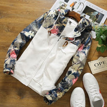 Load image into Gallery viewer, Floral Jacket 2018 Autumn Mens Hooded Jackets Slim Fit Long Sleeve Homme Trendy Windbreaker Coat Brand Clothing Drop Shipping