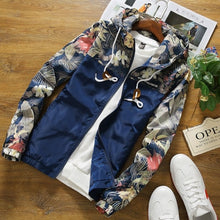 Load image into Gallery viewer, Floral Jacket 2018 Autumn Mens Hooded Jackets Slim Fit Long Sleeve Homme Trendy Windbreaker Coat Brand Clothing Drop Shipping