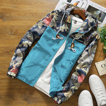 Load image into Gallery viewer, Floral Jacket 2018 Autumn Mens Hooded Jackets Slim Fit Long Sleeve Homme Trendy Windbreaker Coat Brand Clothing Drop Shipping