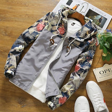 Load image into Gallery viewer, Floral Jacket 2018 Autumn Mens Hooded Jackets Slim Fit Long Sleeve Homme Trendy Windbreaker Coat Brand Clothing Drop Shipping