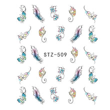 Load image into Gallery viewer, 1pcs Nail Sticker Butterfly Flower Water Transfer Decal Sliders for Nail Art Decoration Tattoo Manicure Wraps Tools Tip JISTZ508