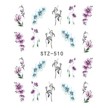 Load image into Gallery viewer, 1pcs Nail Sticker Butterfly Flower Water Transfer Decal Sliders for Nail Art Decoration Tattoo Manicure Wraps Tools Tip JISTZ508