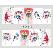Load image into Gallery viewer, 1pcs Nail Sticker Butterfly Flower Water Transfer Decal Sliders for Nail Art Decoration Tattoo Manicure Wraps Tools Tip JISTZ508