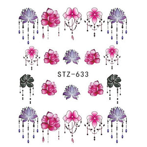 1pcs Nail Sticker Butterfly Flower Water Transfer Decal Sliders for Nail Art Decoration Tattoo Manicure Wraps Tools Tip JISTZ508