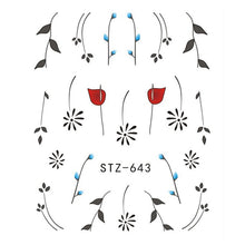 Load image into Gallery viewer, 1pcs Nail Sticker Butterfly Flower Water Transfer Decal Sliders for Nail Art Decoration Tattoo Manicure Wraps Tools Tip JISTZ508