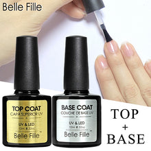 Load image into Gallery viewer, Belle Fille Base and Top Coat Gel Nail Polish UV 10ml Transparent Soak Off Primer Gel Polish Gel Lacquer Nail Art Manicure