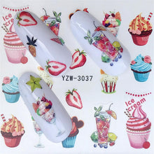 Load image into Gallery viewer, FWC Nail Stickers on Nails Blooming Flower Stickers for Nails Lavender Nail Art Water Transfer Stickers Decals