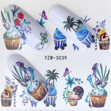 Load image into Gallery viewer, FWC Nail Stickers on Nails Blooming Flower Stickers for Nails Lavender Nail Art Water Transfer Stickers Decals