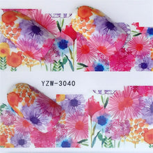 Load image into Gallery viewer, FWC Nail Stickers on Nails Blooming Flower Stickers for Nails Lavender Nail Art Water Transfer Stickers Decals