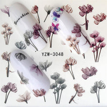 Load image into Gallery viewer, FWC Nail Stickers on Nails Blooming Flower Stickers for Nails Lavender Nail Art Water Transfer Stickers Decals