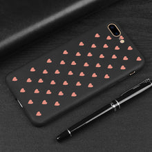 Load image into Gallery viewer, 3D Relief Phone Case For iPhone 6 6s 7 8 Plus X 5 5s SE Cover Cute Cartoon Love Heart Soft TPU Black Capa For iPhone 8 XR XS Max