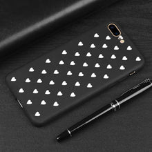 Load image into Gallery viewer, 3D Relief Phone Case For iPhone 6 6s 7 8 Plus X 5 5s SE Cover Cute Cartoon Love Heart Soft TPU Black Capa For iPhone 8 XR XS Max