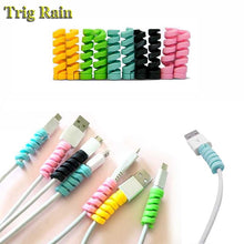 Load image into Gallery viewer, Spiral Cable protector Data Line Silicone Bobbin winder Protective For iphone Samsung Android USB Charging earphone Case Cover