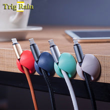 Load image into Gallery viewer, Round Cable Holder Protector Management Device Organizer Finishing Desktop Plug Silicone Wire Retention Clips Power Cord Winder