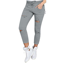 Load image into Gallery viewer, New 2016 Skinny Jeans Women Denim Pants Holes Destroyed Knee Pencil Pants Casual Trousers Black White Stretch Ripped Jeans