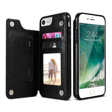 Load image into Gallery viewer, KISSCASE Retro PU Leather Case For iPhone X 6 6s 7 8 Plus XS 5S SE Multi Card Holders Phone Cases For iPhone XS Max XR 10 Cover