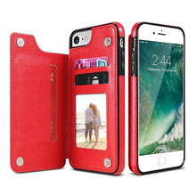 Load image into Gallery viewer, KISSCASE Retro PU Leather Case For iPhone X 6 6s 7 8 Plus XS 5S SE Multi Card Holders Phone Cases For iPhone XS Max XR 10 Cover