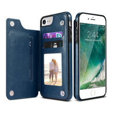 Load image into Gallery viewer, KISSCASE Retro PU Leather Case For iPhone X 6 6s 7 8 Plus XS 5S SE Multi Card Holders Phone Cases For iPhone XS Max XR 10 Cover