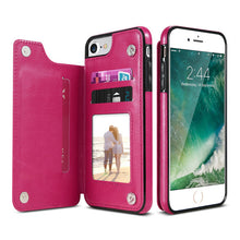 Load image into Gallery viewer, KISSCASE Retro PU Leather Case For iPhone X 6 6s 7 8 Plus XS 5S SE Multi Card Holders Phone Cases For iPhone XS Max XR 10 Cover