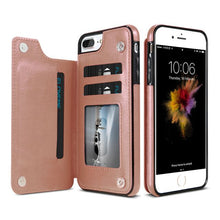 Load image into Gallery viewer, KISSCASE Retro PU Leather Case For iPhone X 6 6s 7 8 Plus XS 5S SE Multi Card Holders Phone Cases For iPhone XS Max XR 10 Cover