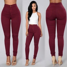 Load image into Gallery viewer, 2018 Solid Wash Skinny Jeans Woman High Waist NEW Denim Pants Plus Size Push Up Trousers 2018 warm Pencil Pants Female **