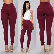 Load image into Gallery viewer, 2018 Solid Wash Skinny Jeans Woman High Waist NEW Denim Pants Plus Size Push Up Trousers 2018 warm Pencil Pants Female **