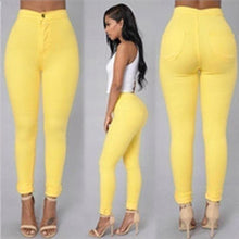 Load image into Gallery viewer, 2018 Solid Wash Skinny Jeans Woman High Waist NEW Denim Pants Plus Size Push Up Trousers 2018 warm Pencil Pants Female **