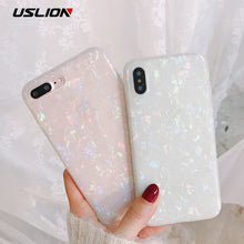 Load image into Gallery viewer, USLION Glitter Phone Case For iPhone 7 8 Plus Dream Shell Pattern Cases For iPhone XR XS Max 7 6 6S Plus Soft TPU Silicone Cover