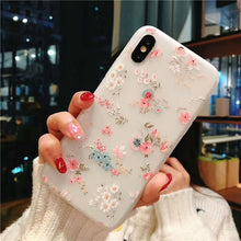 Load image into Gallery viewer, USLION Flower Silicon Phone Case For iPhone 7 8 Plus XS Max XR Rose Floral Cases For iPhone X 8 7 6 6S Plus 5 SE Soft TPU Cover