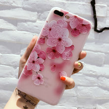 Load image into Gallery viewer, USLION Flower Silicon Phone Case For iPhone 7 8 Plus XS Max XR Rose Floral Cases For iPhone X 8 7 6 6S Plus 5 SE Soft TPU Cover