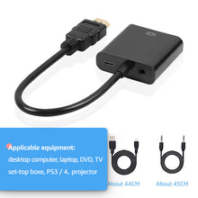 Load image into Gallery viewer, High Quality HDMI to VGA Adapter Male To Famale Converter Adapter 1080P Digital to Analog Video Audio For PC Laptop Tablet