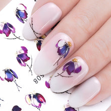 Load image into Gallery viewer, 1pcs Nail Sticker Butterfly Flower Water Transfer Decal Sliders for Nail Art Decoration Tattoo Manicure Wraps Tools Tip JISTZ508